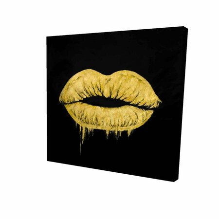 FONDO 32 x 32 in. Golden Lips-Print on Canvas FO2788704